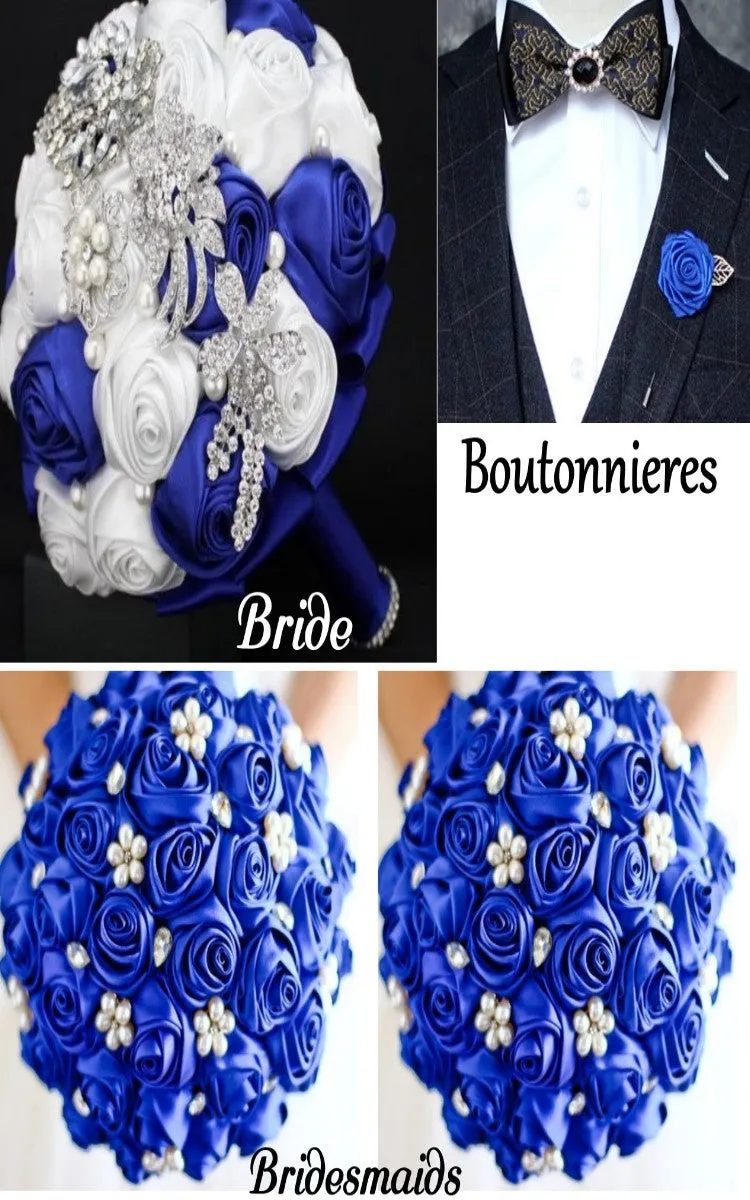 10pcs. Satin Rose Brooch Bouquet PACK- 007