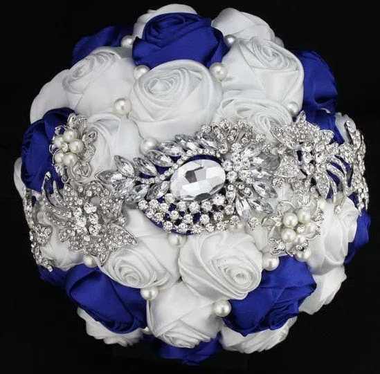 10pcs. Satin Rose Brooch Bouquet PACK- 007