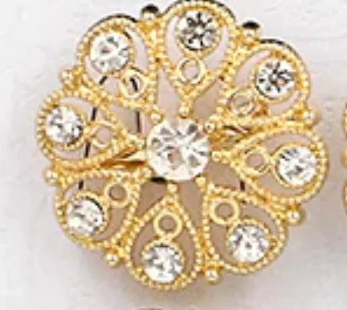 12pcs Gold Rhinestone Brooches Lots BR-220G