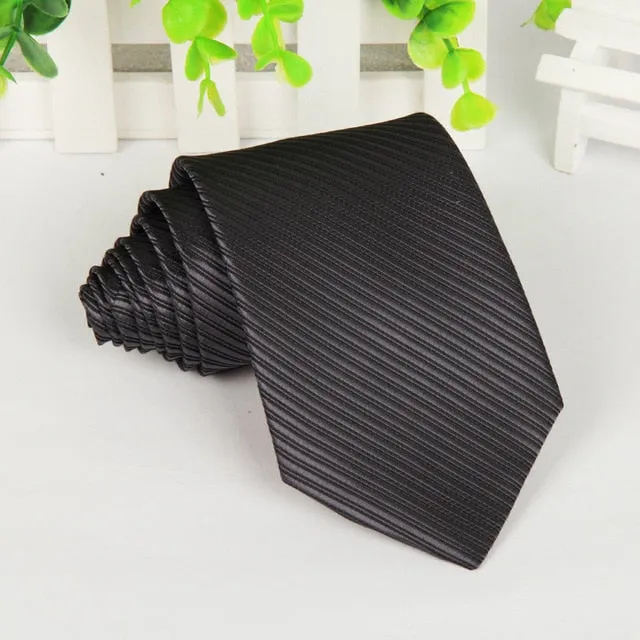 20 style brand Polyester neck tie for men Solid black corbatas 8 cm gravata slim formal social event green wedding dress lot