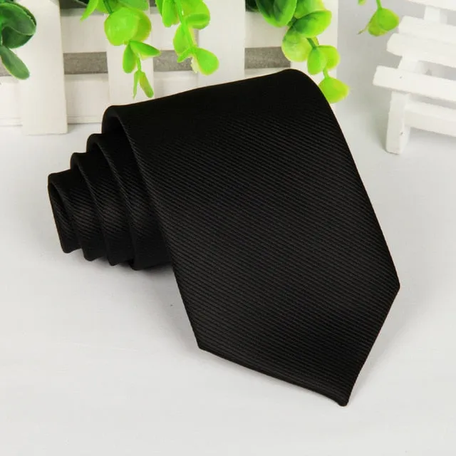 20 style brand Polyester neck tie for men Solid black corbatas 8 cm gravata slim formal social event green wedding dress lot