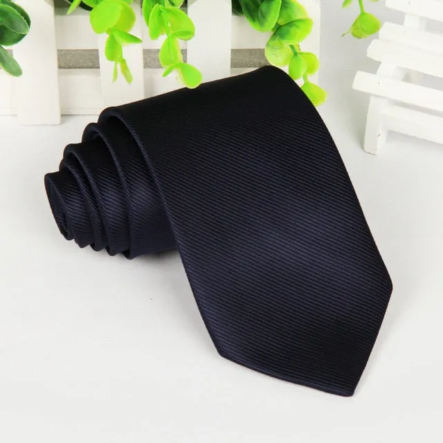 20 style brand Polyester neck tie for men Solid black corbatas 8 cm gravata slim formal social event green wedding dress lot