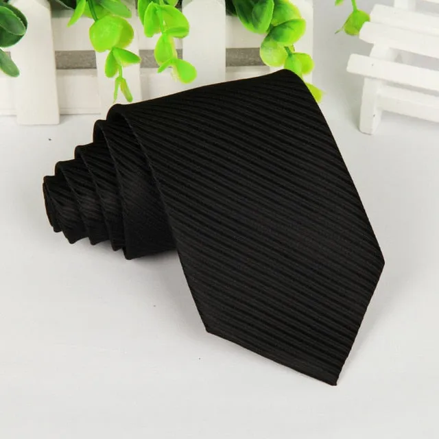 20 style brand Polyester neck tie for men Solid black corbatas 8 cm gravata slim formal social event green wedding dress lot