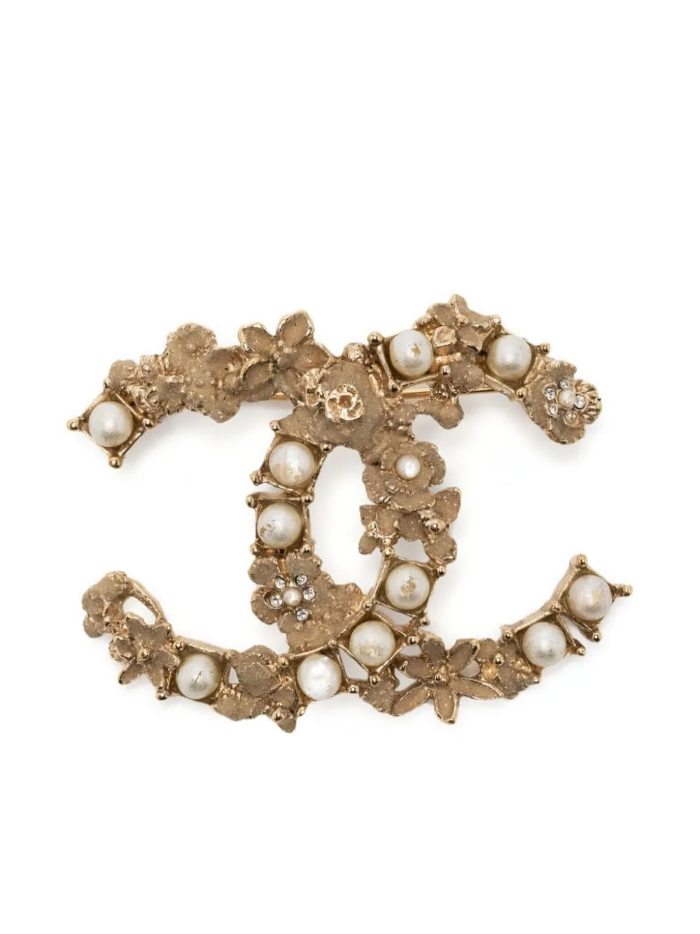 2012 CC Logo Pearl Embellished Brooch