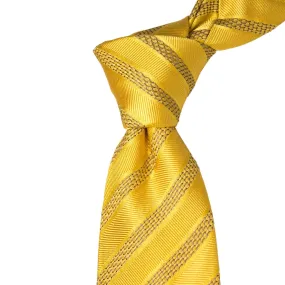 8cm Woven Striped Necktie in Yellow J