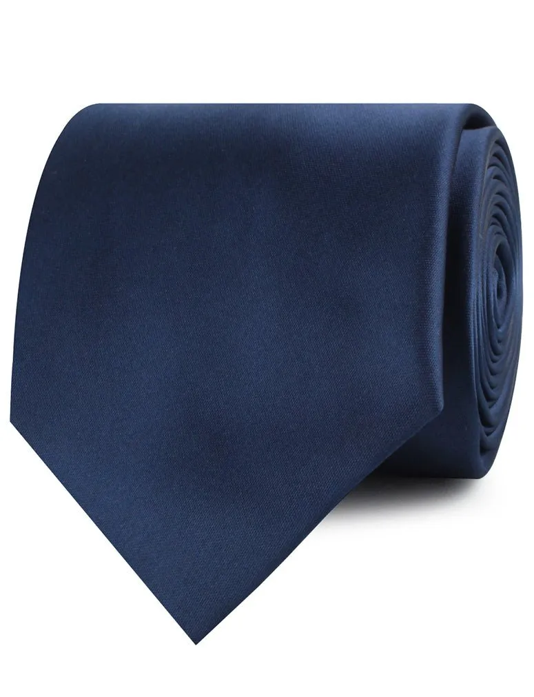 Admiral Navy Blue Satin Necktie