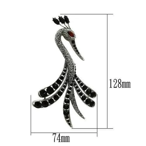 Alamode Imitation Rhodium White Metal Brooches with Top Grade Crystal in Multi Color