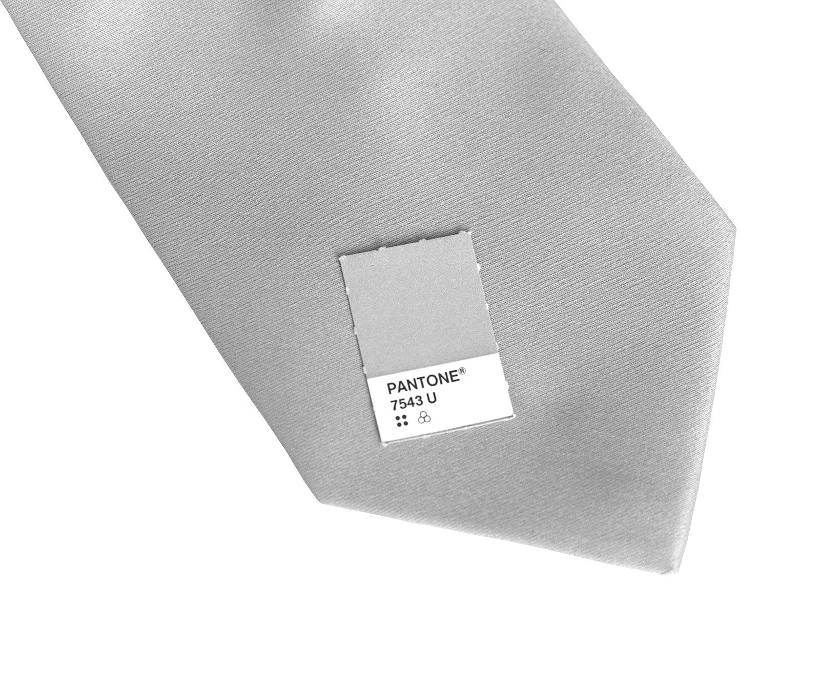 Aluminum Grey Necktie. Solid Color Silver Satin Finish Tie, No Print