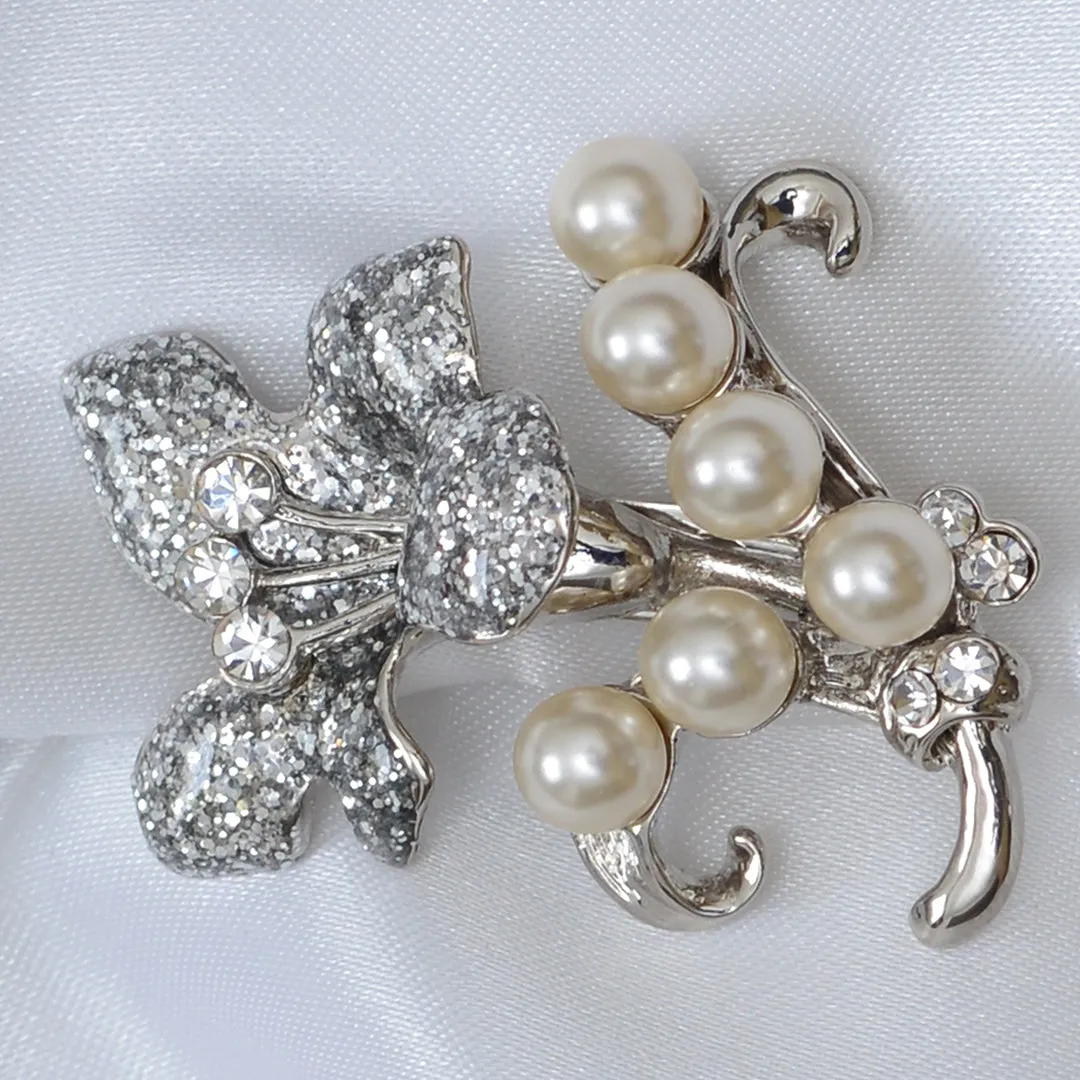 An Enchanting Diamond and Pearl Floral Brooch