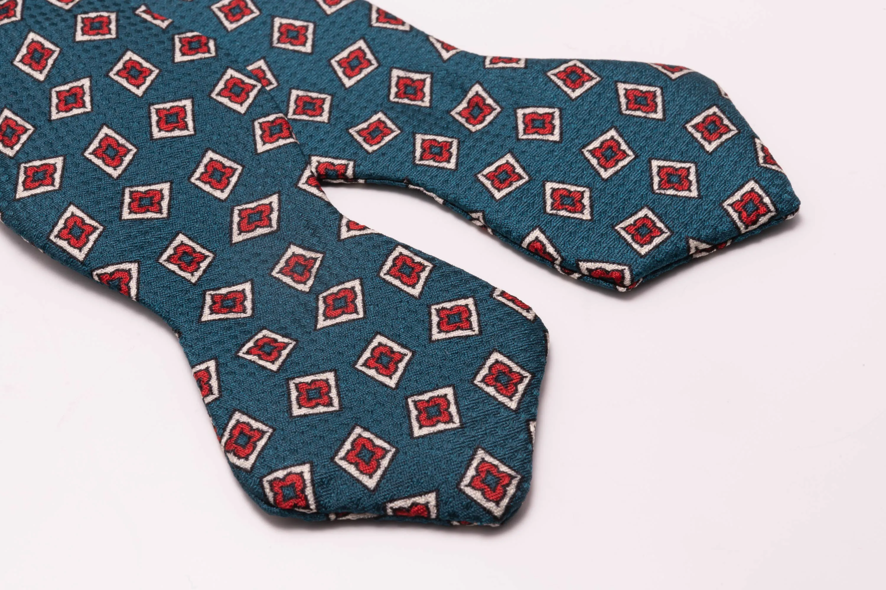 Aqua Green Jacquard Woven Bow Tie