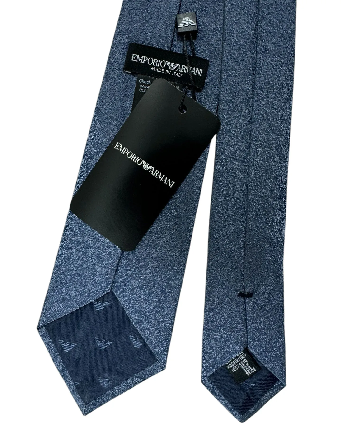 Armani Silk Tie Metal Blue Solid