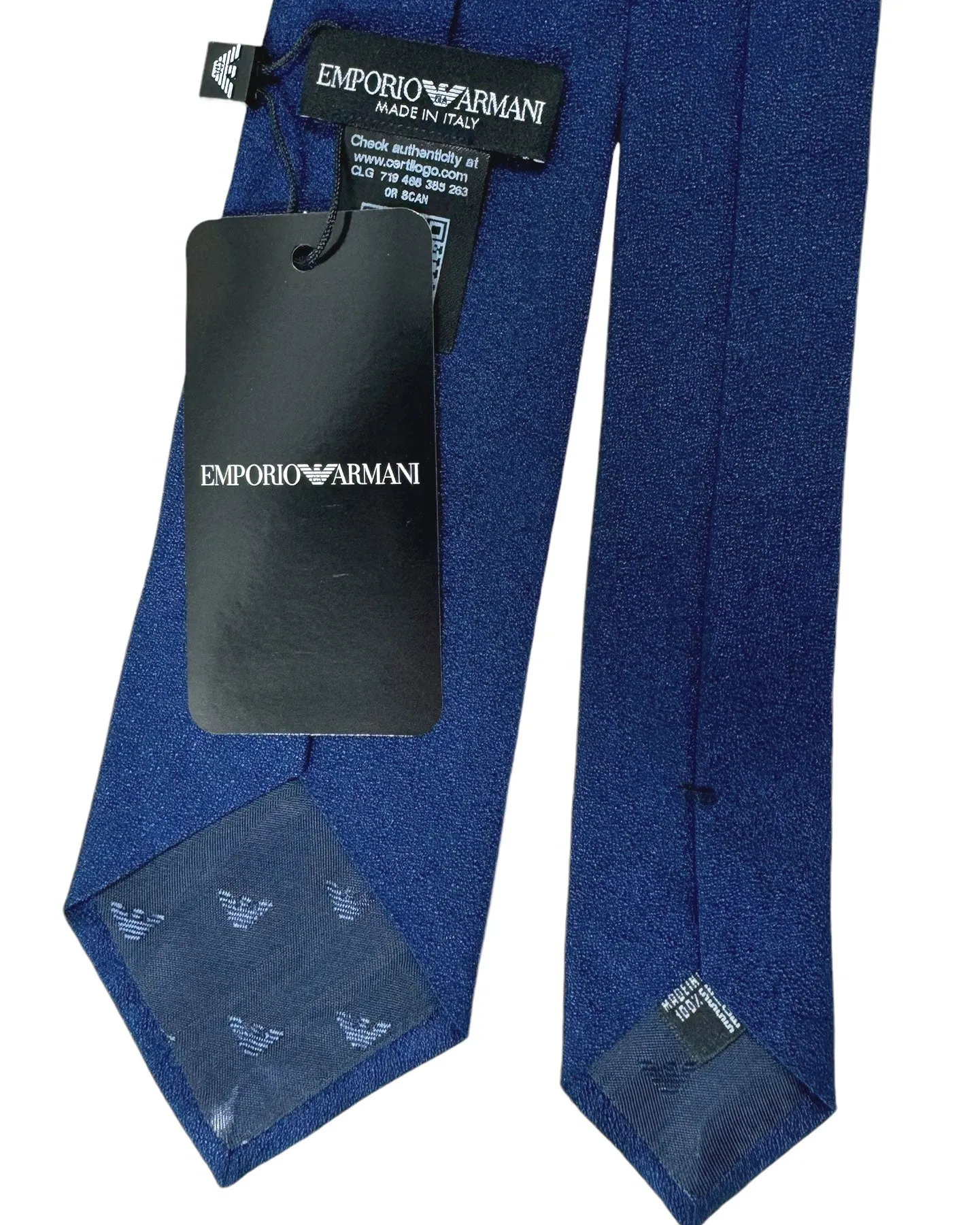 Armani Silk Tie Navy Solid