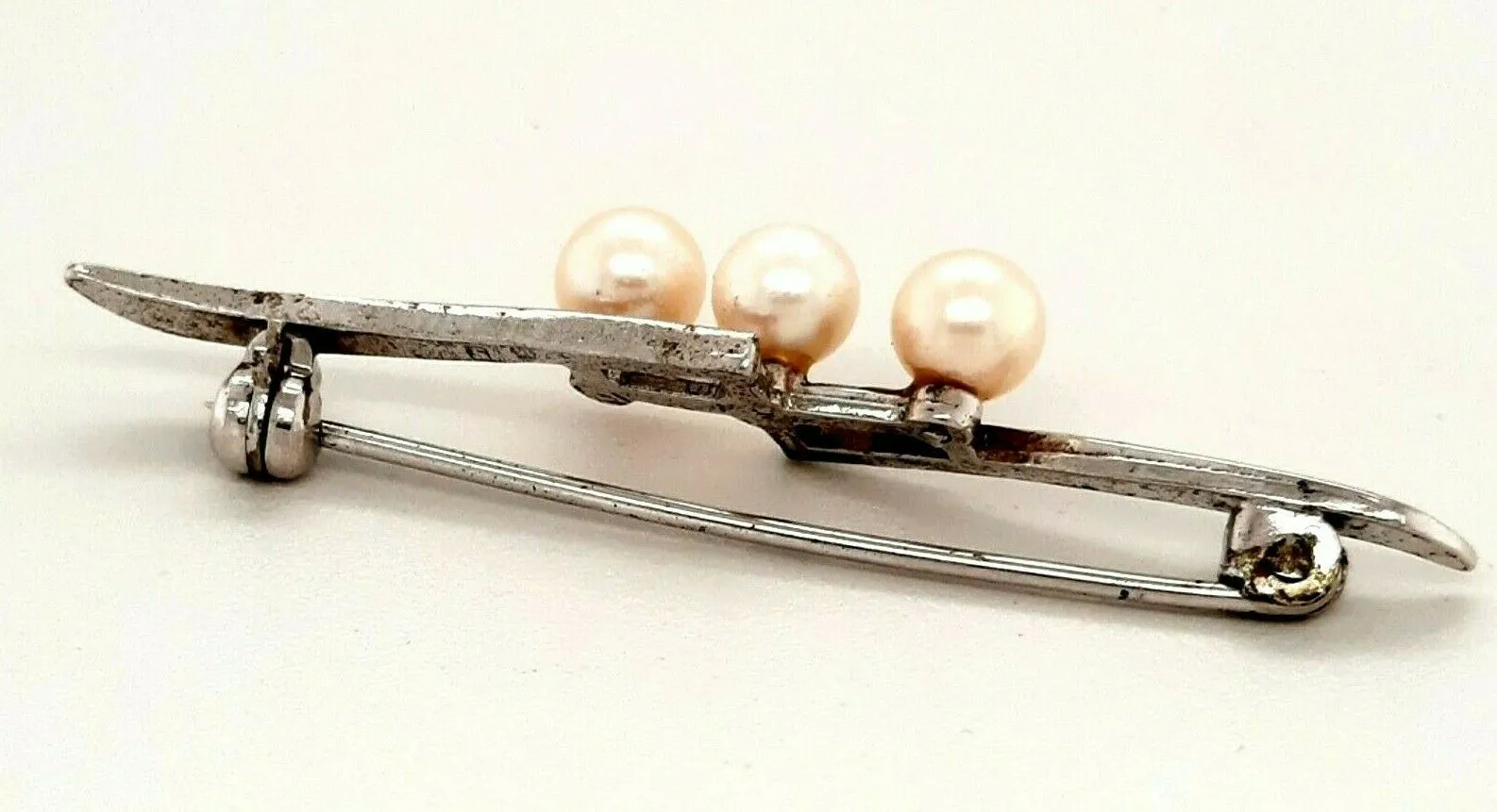 Authentic Mikimoto Pearl Sterling Silver Brooch