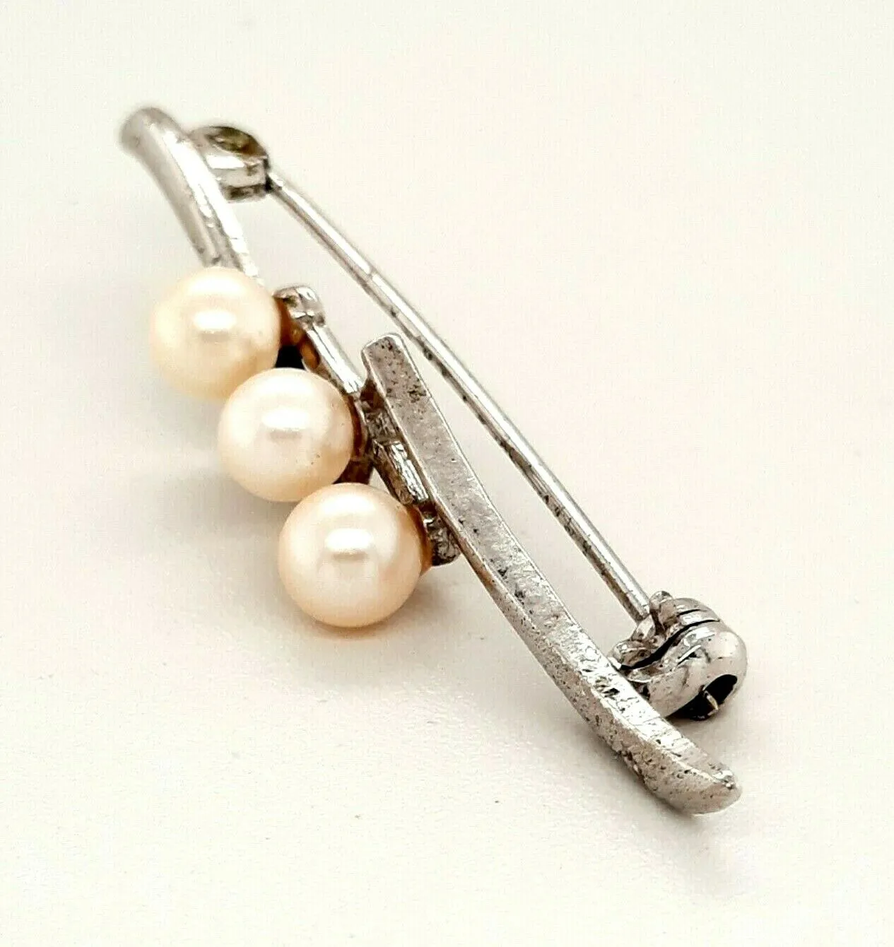 Authentic Mikimoto Pearl Sterling Silver Brooch