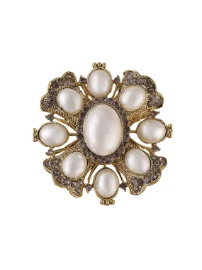 Beautiful Vintage Diamond & Pearl Brooch Pin