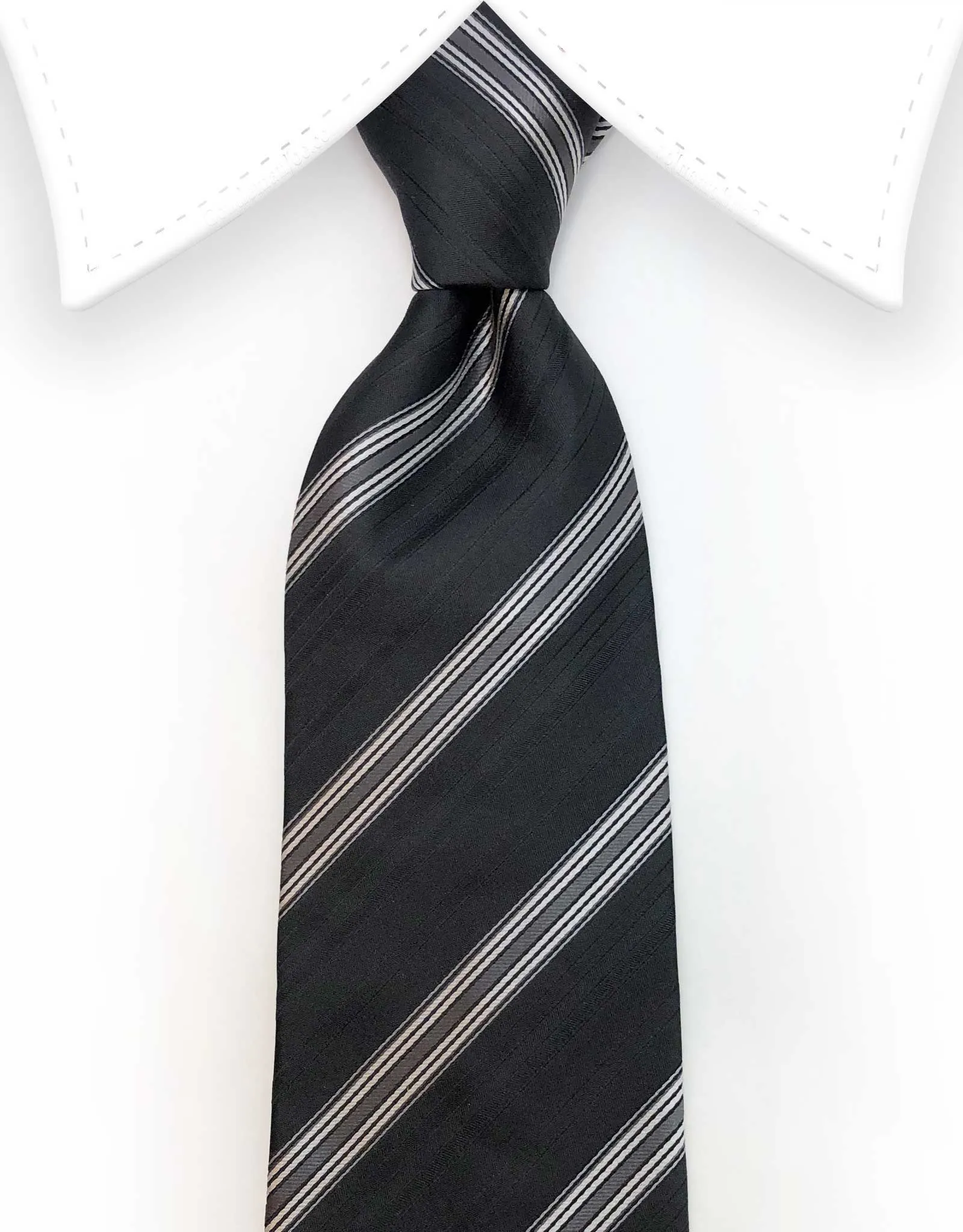 Black & Grey Stripes Tie