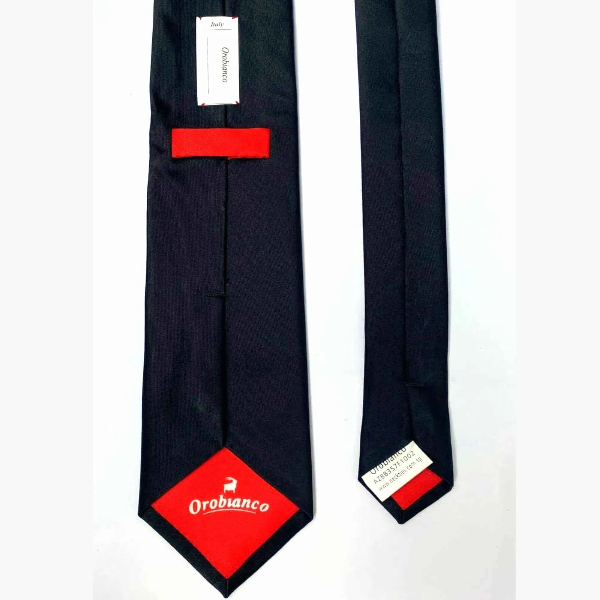 Black Orobianco Satin Necktie