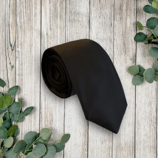 Black Satin Necktie