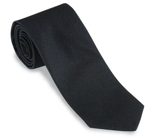 Black Silk Grosgrain Tie - F599