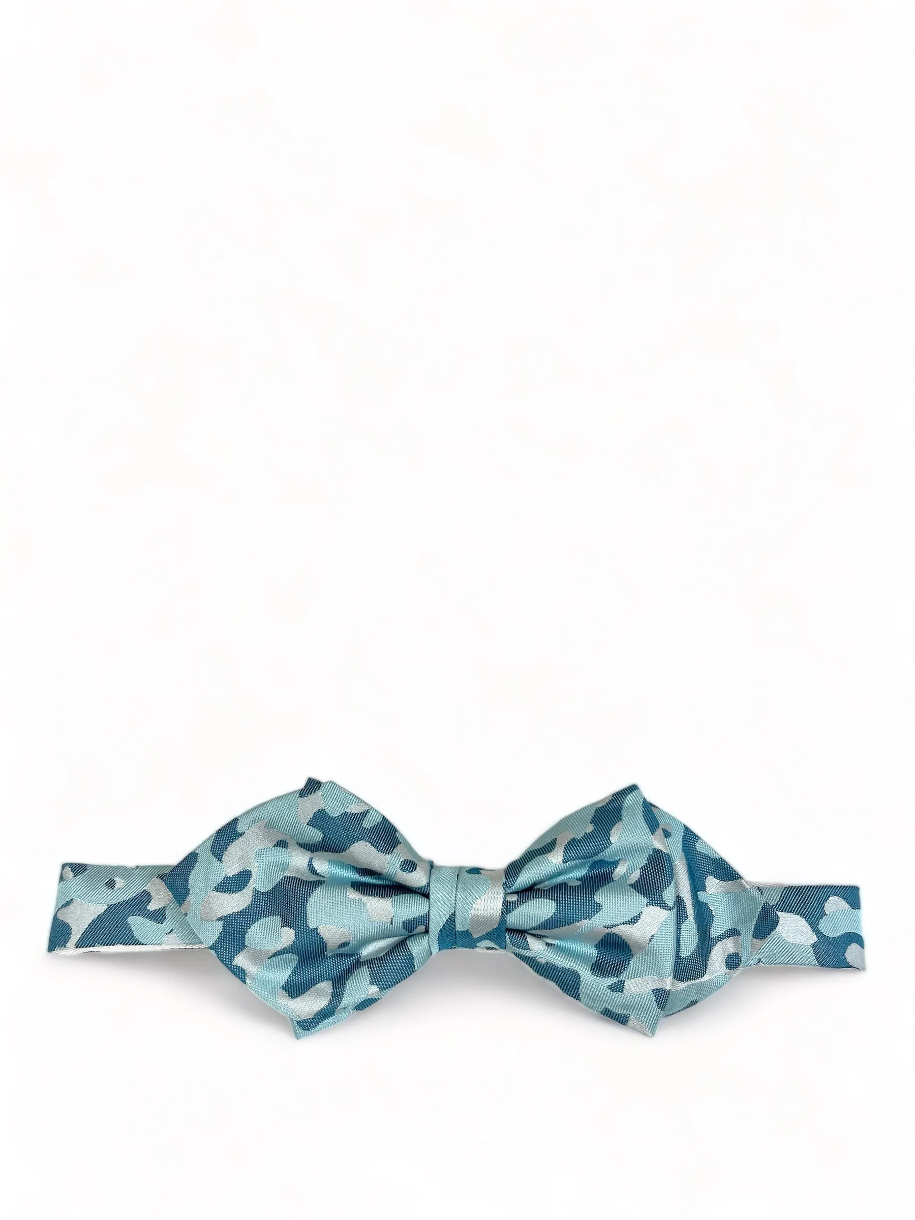 Blue Camouflage Silk Bow Tie by Paul Malone