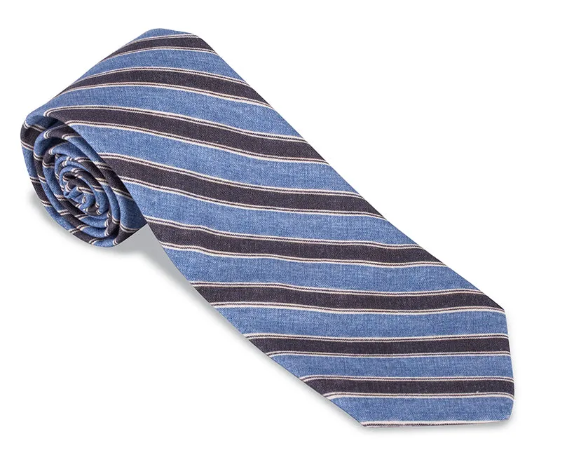 Blue Conway Stripes Necktie - F5486