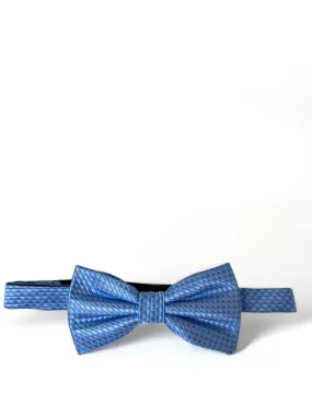 Blue Patterned Silk Bow Tie