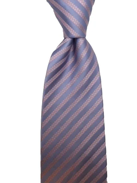 Blush Pink and Light Blue Men's Striped Tie