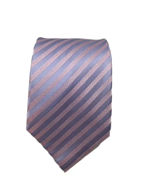 Blush Pink and Light Blue Men's Striped Tie