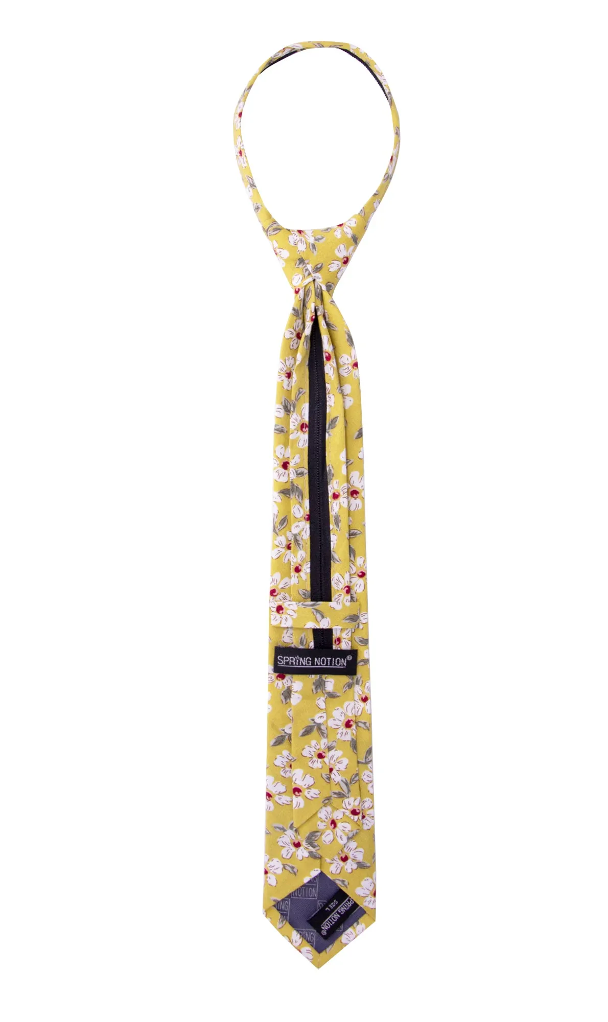 Boys' Ivory Cotton Blend Dress Shirt and Skinny Floral Cotton Necktie (Color F32)