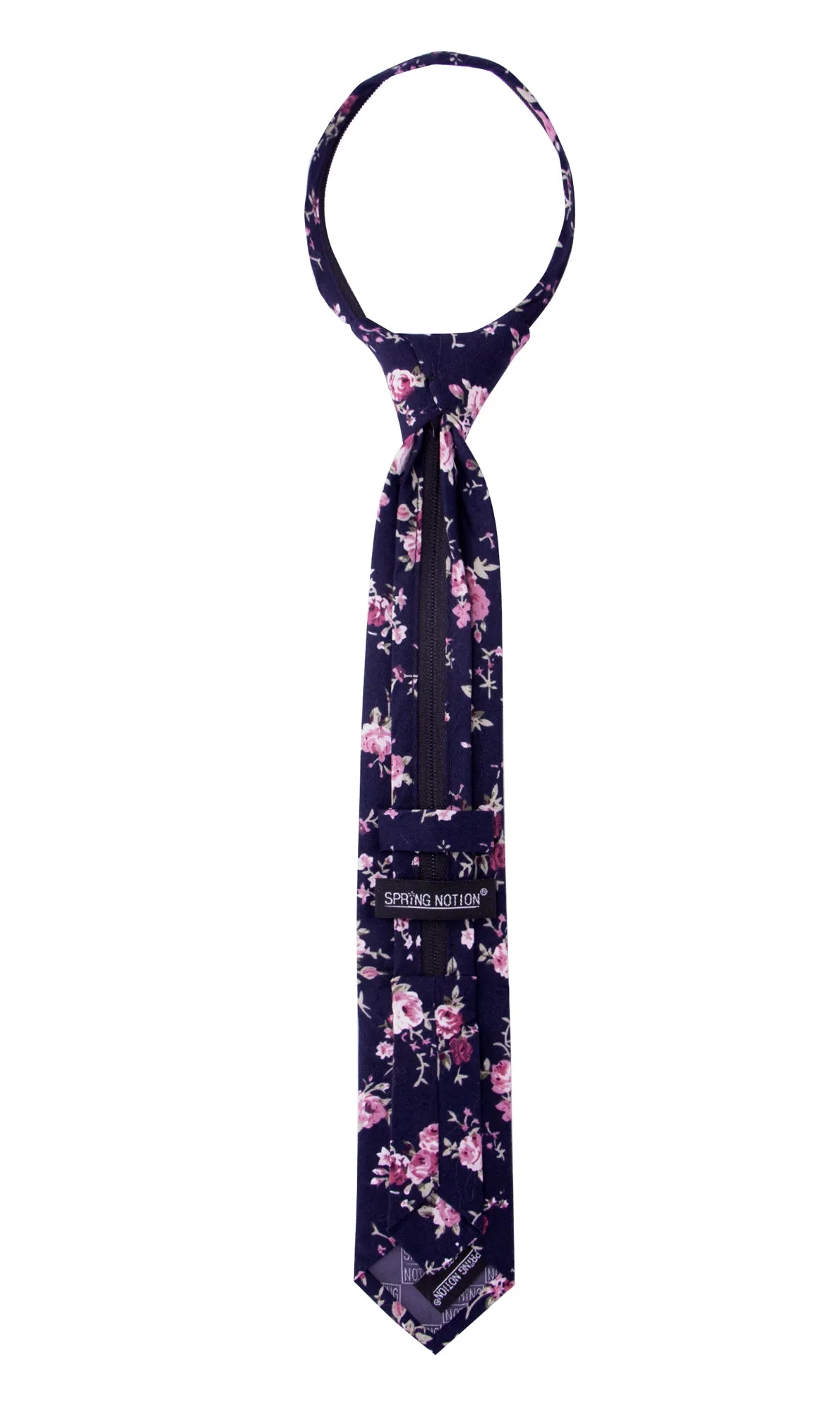 Boys' Light Pink Cotton Blend Dress Shirt and Skinny Floral Cotton Necktie (Color F38)