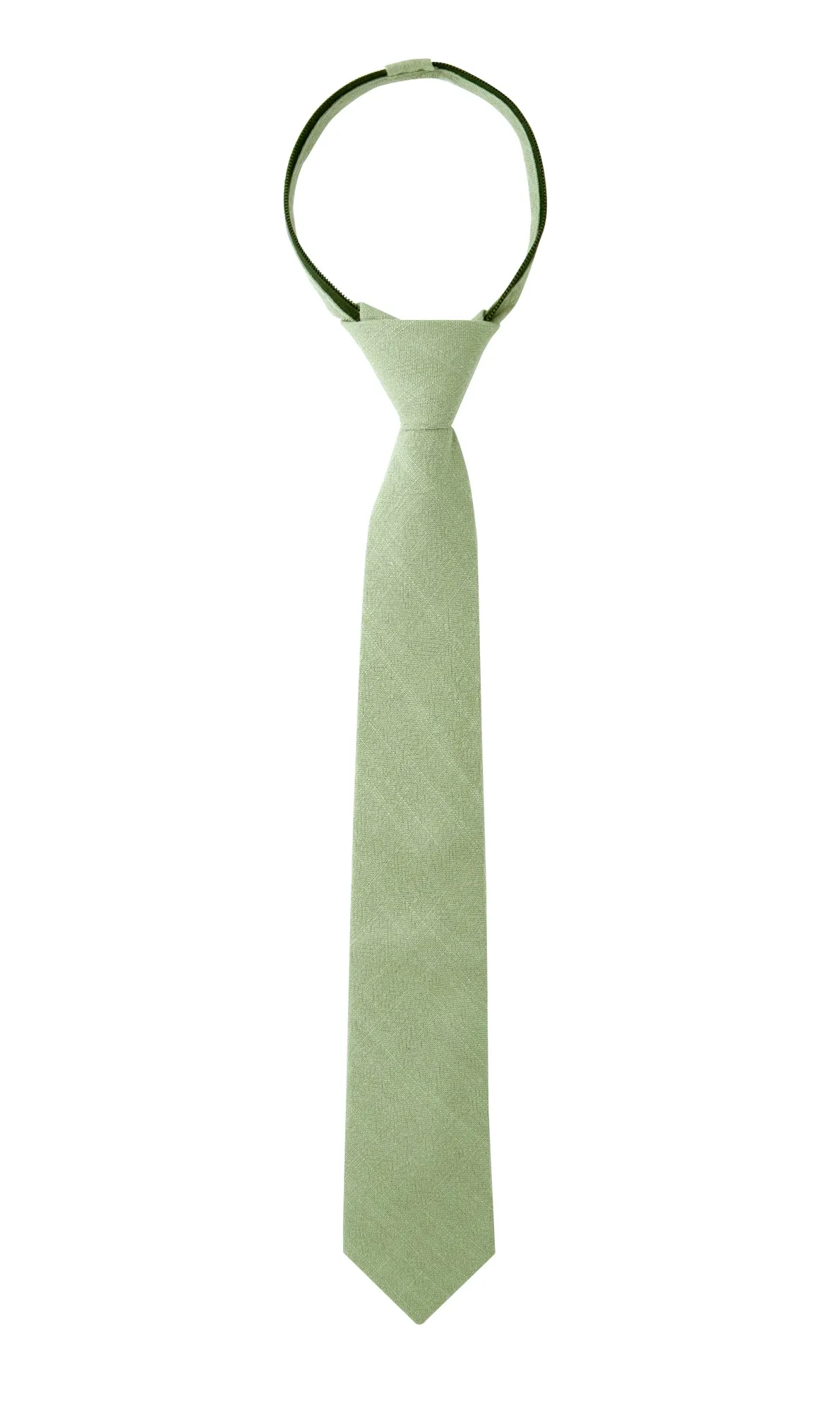 Boys' Linen Blend Zipper Necktie