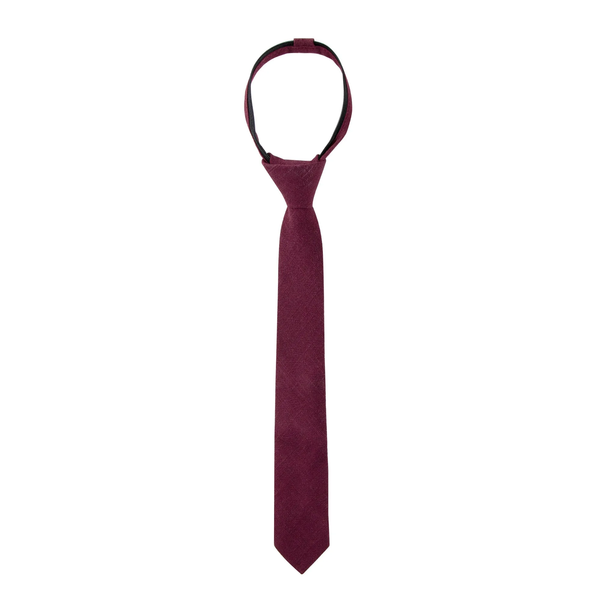 Boys' Linen Blend Zipper Necktie