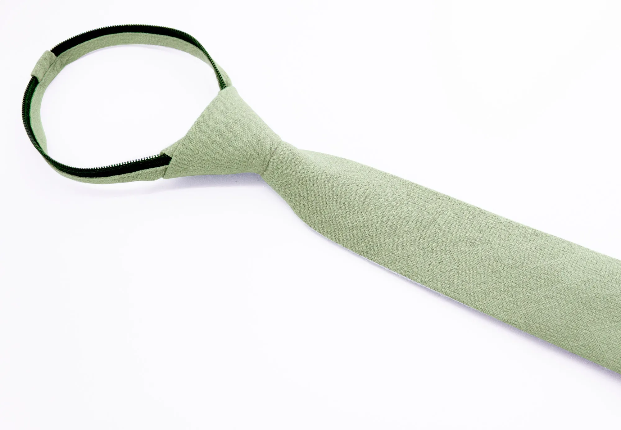 Boys' Linen Blend Zipper Necktie