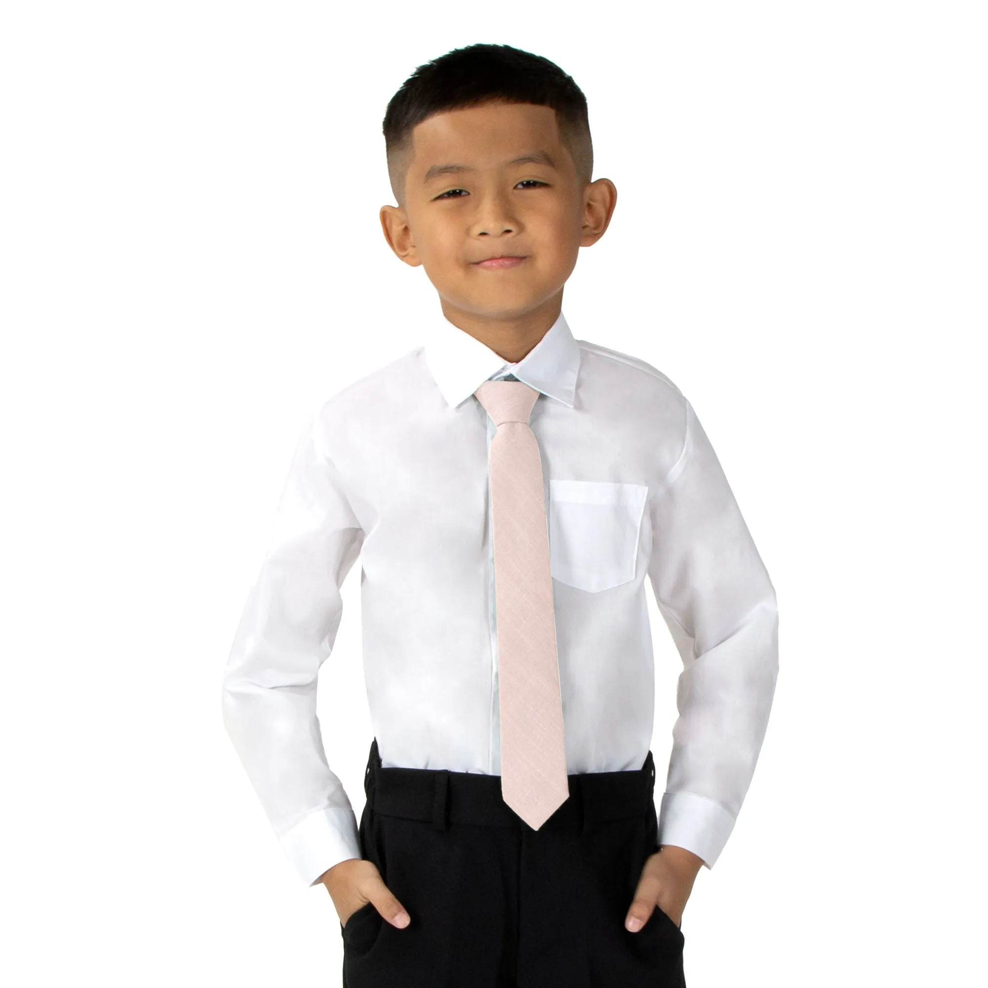 Boys' Linen Blend Zipper Necktie