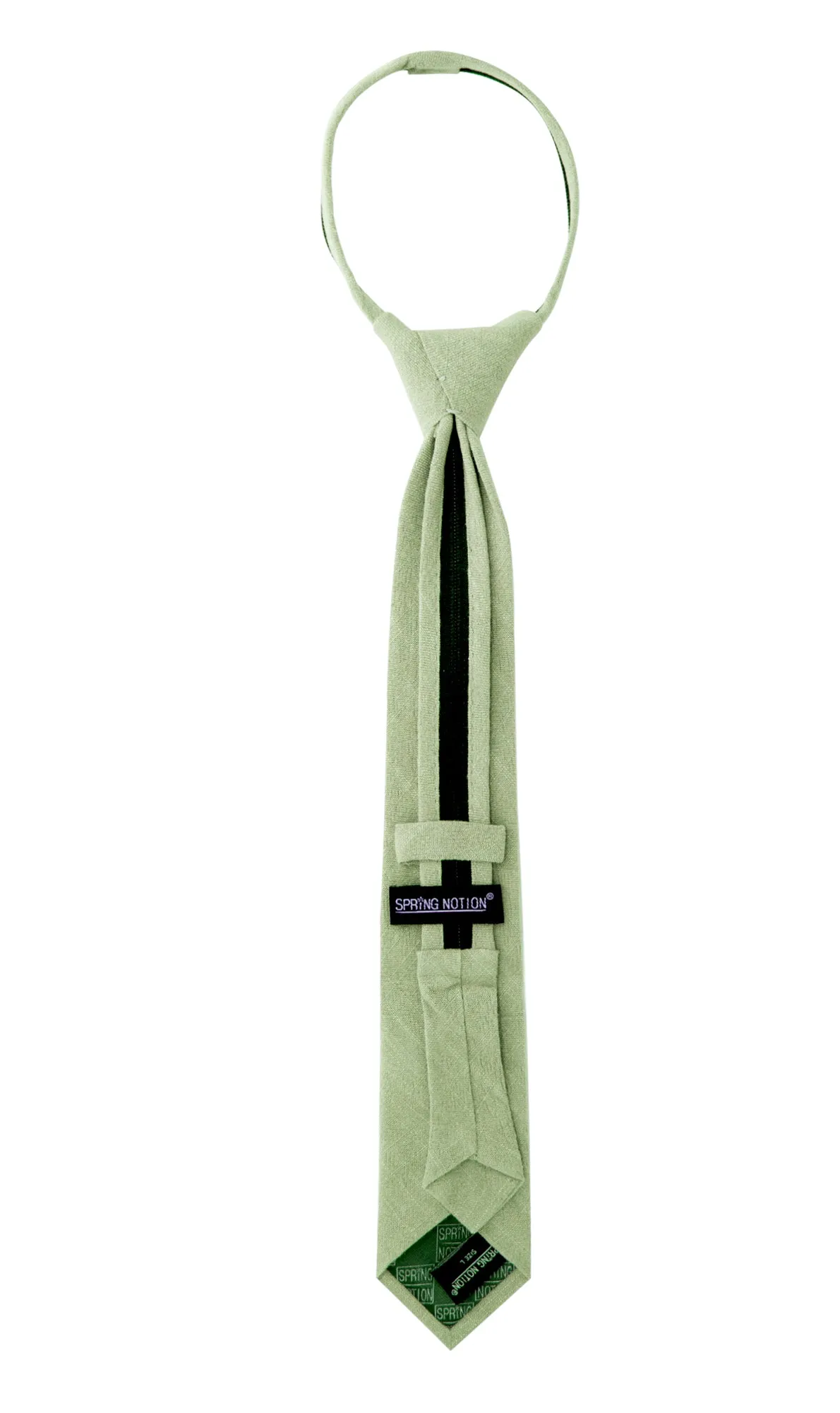 Boys' Linen Blend Zipper Necktie