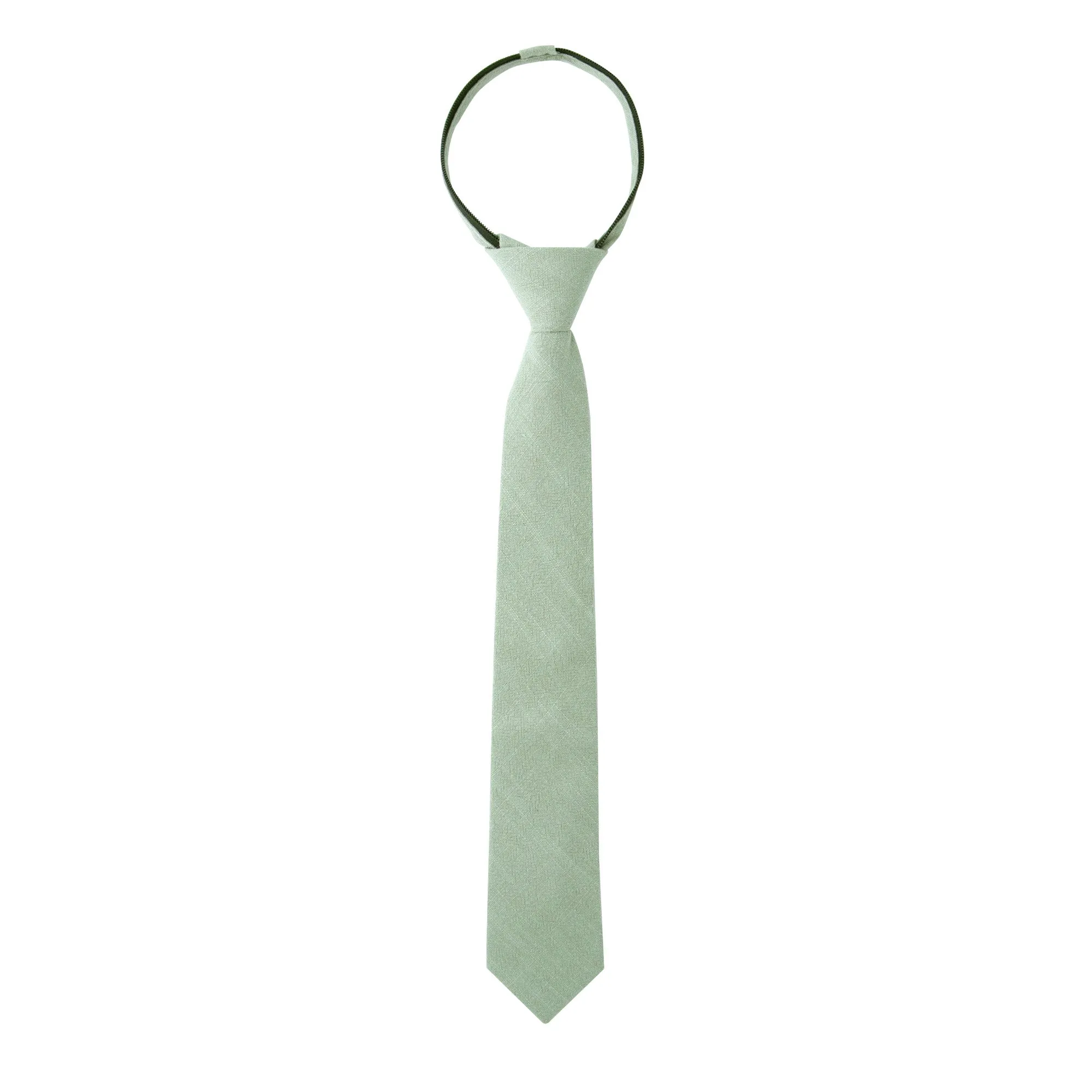 Boys' Linen Blend Zipper Necktie