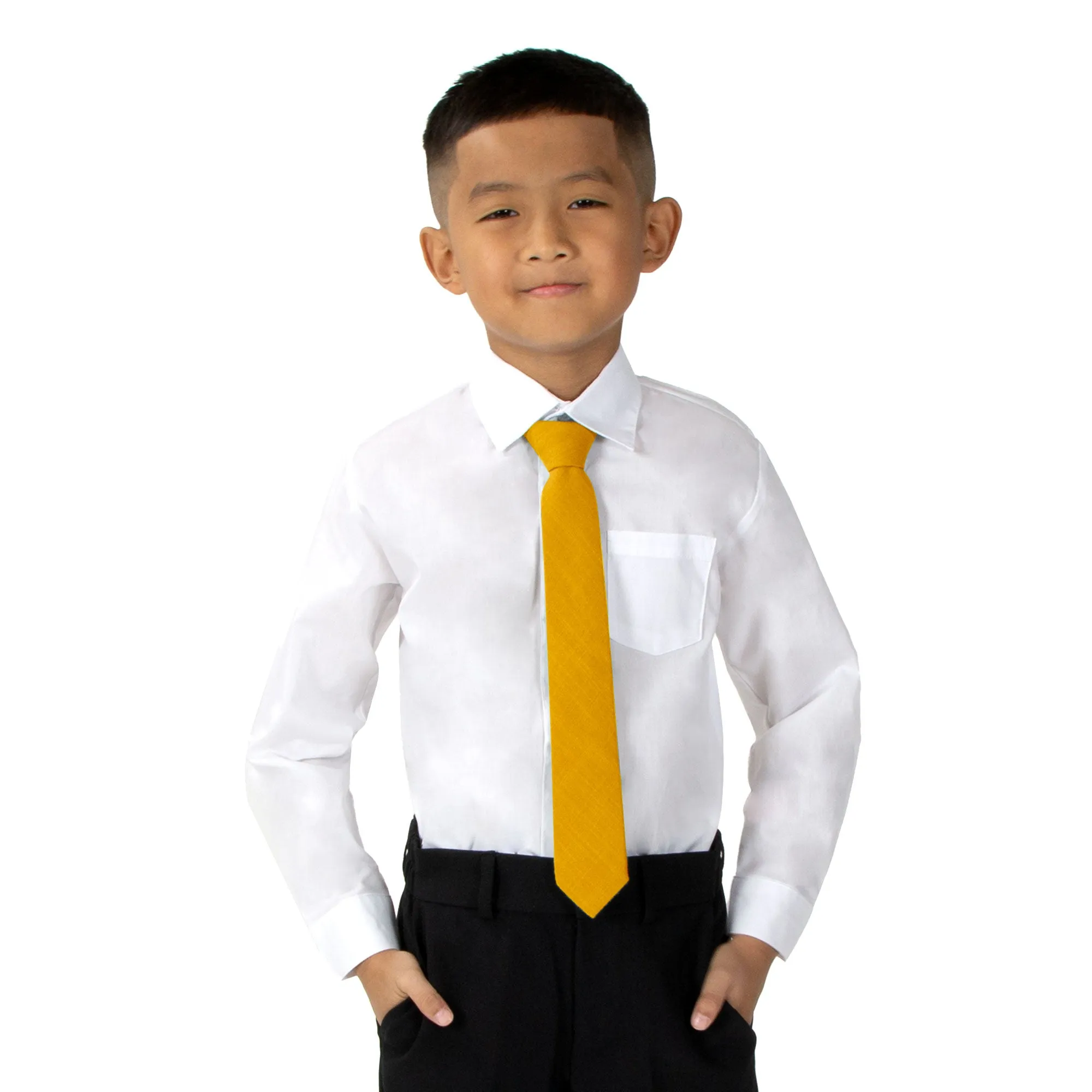 Boys' Linen Blend Zipper Necktie