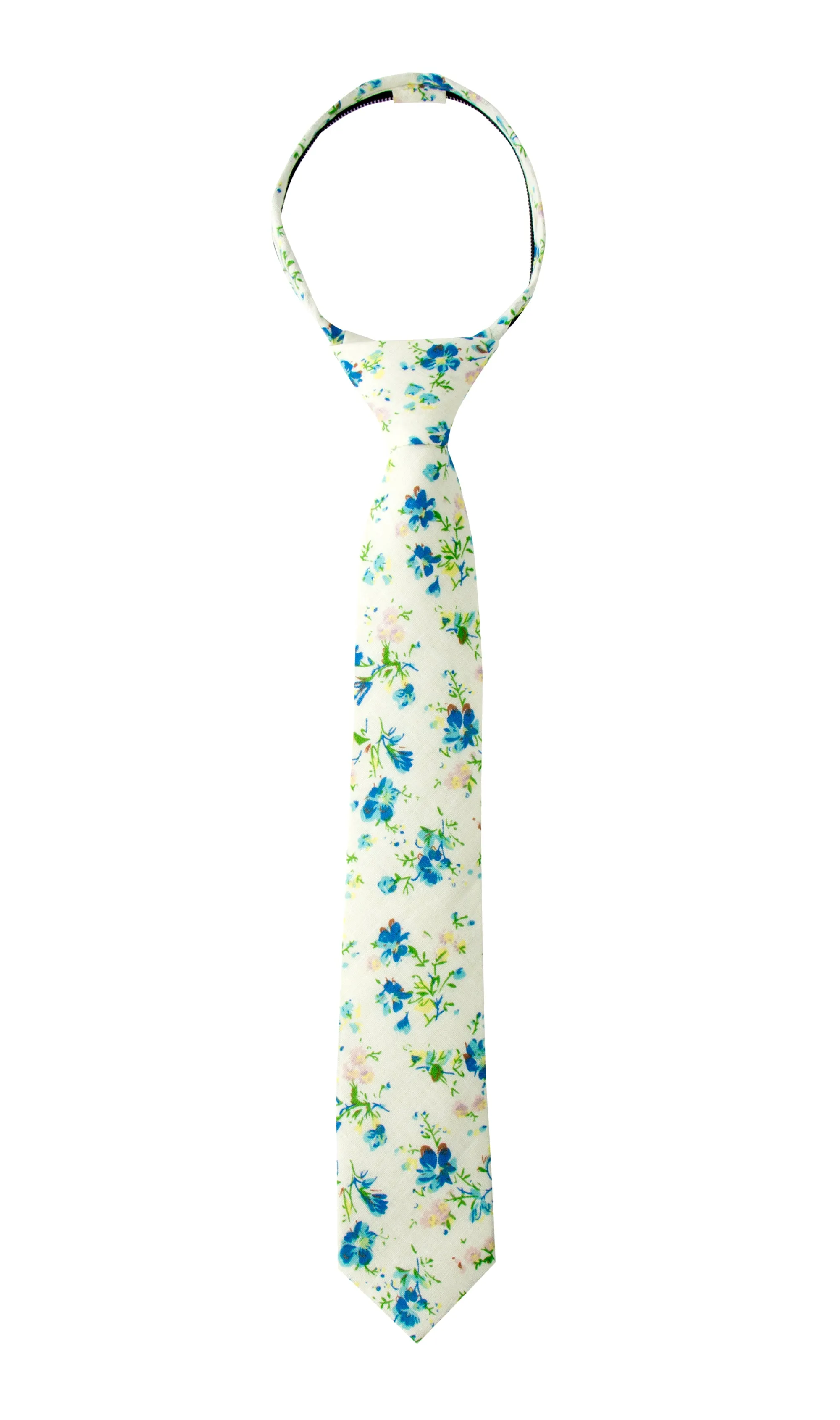 Boys' Mint Cotton Blend Dress Shirt and Skinny Floral Cotton Necktie (Color F26)