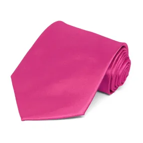 Bright Fuchsia Satin Staff Tie