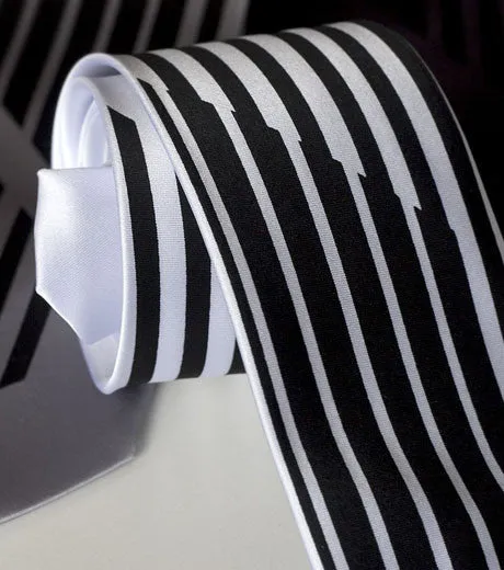 Broken Stripe Microfiber Necktie