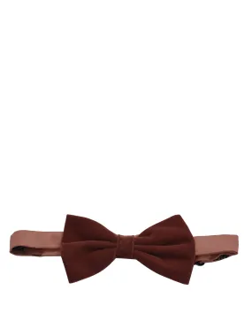 Brown VELVET Bow Tie and Pocket Square Set