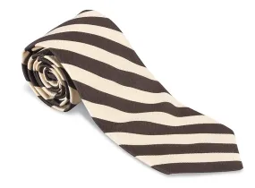 Brown/Cream Bar Stripes Necktie - F4956