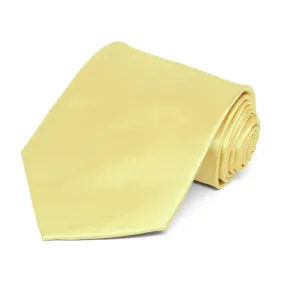 Butter Yellow Satin Staff Tie