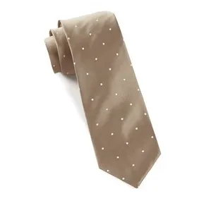 Champagne Dot Satin Necktie