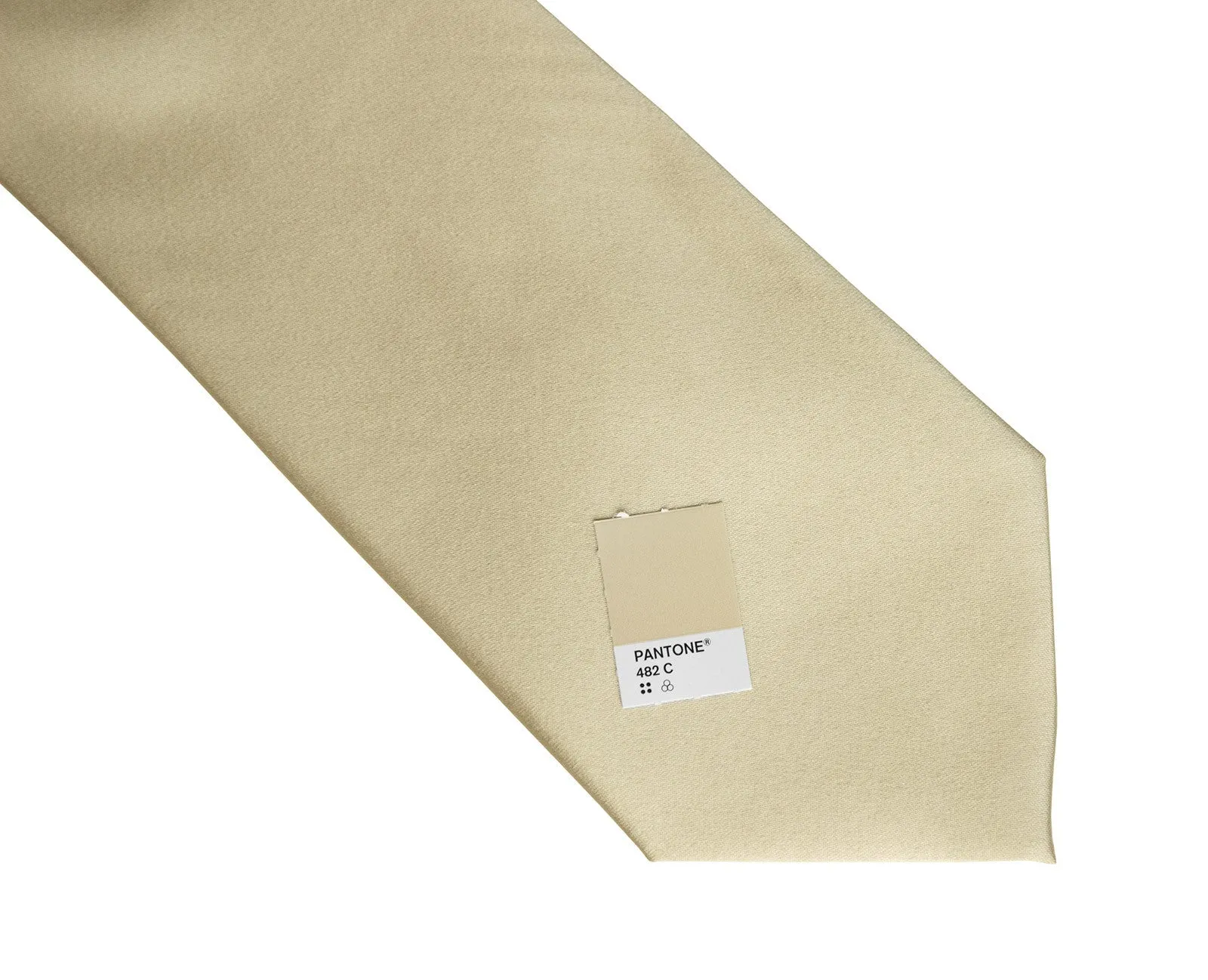 Champagne Necktie. Light Tan Solid Color Satin Finish Tie, No Print