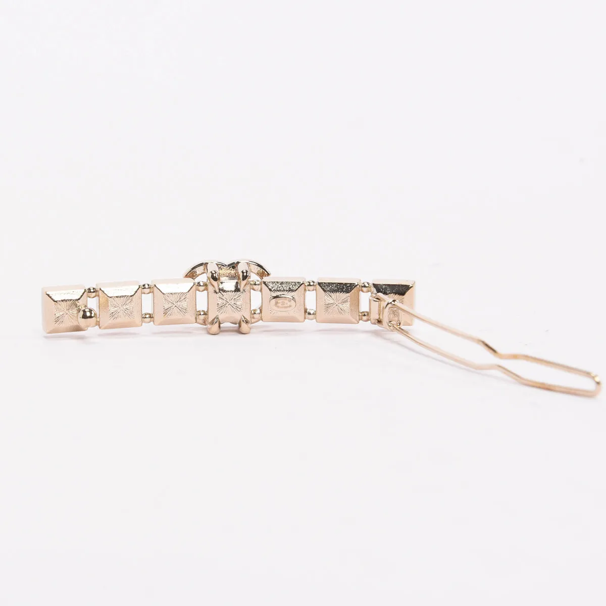 Chanel Gold & Pink Crystal CC Hair Clip