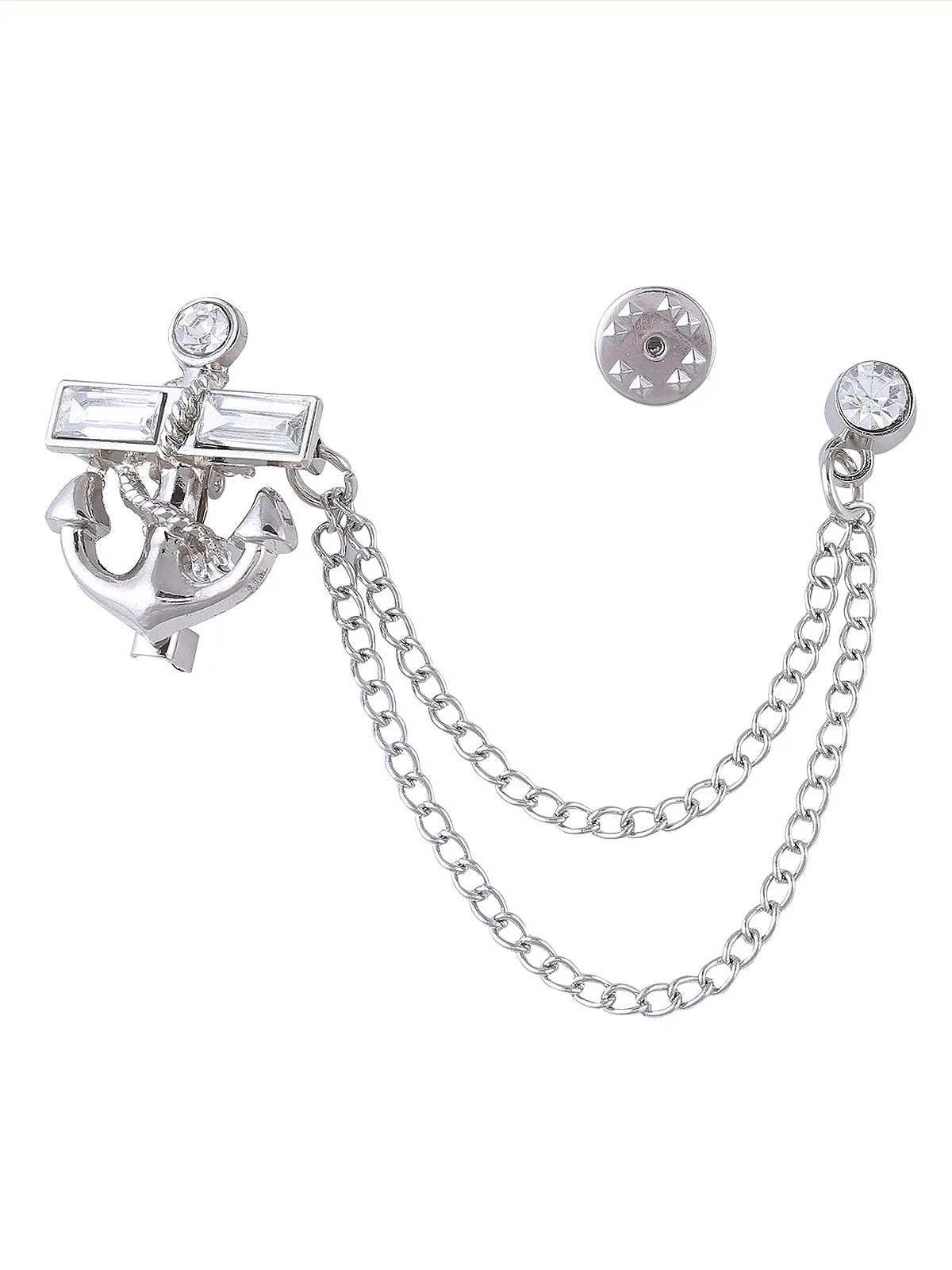 Classic Unisex Anchor with Chain Fashion Brooch