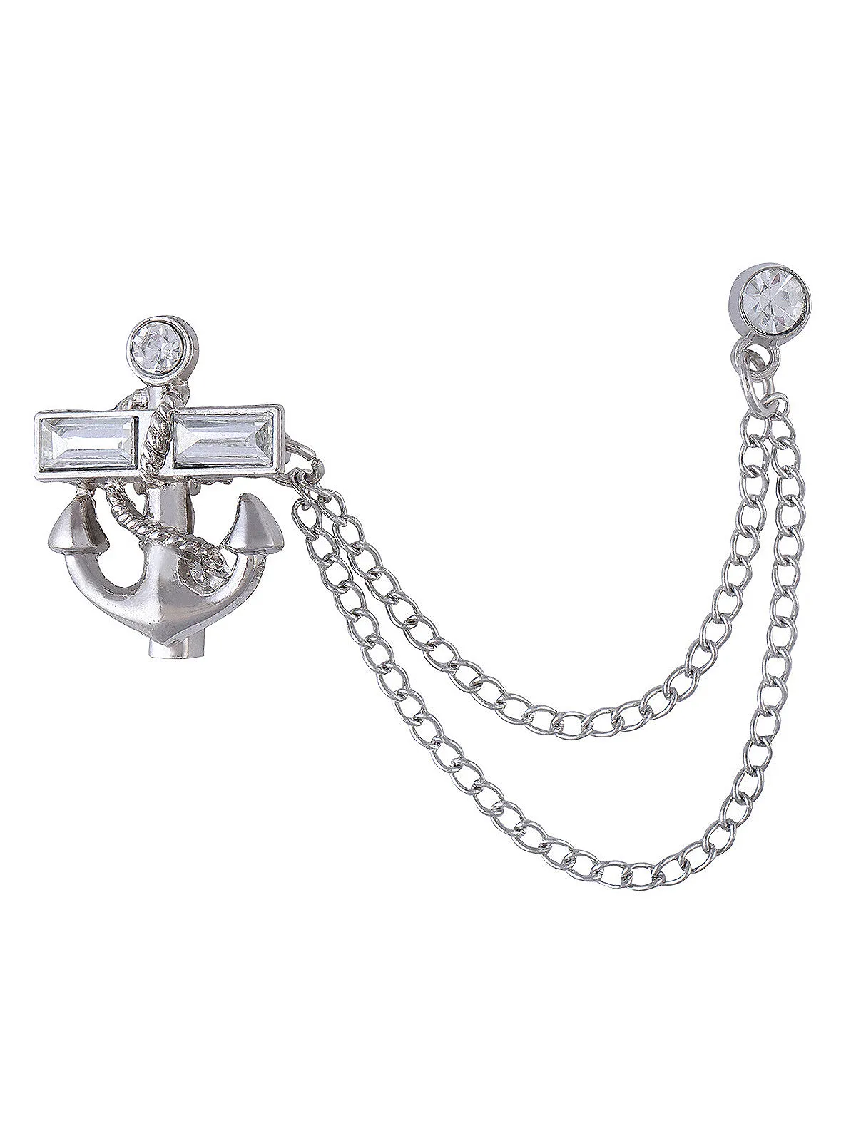 Classic Unisex Anchor with Chain Fashion Brooch