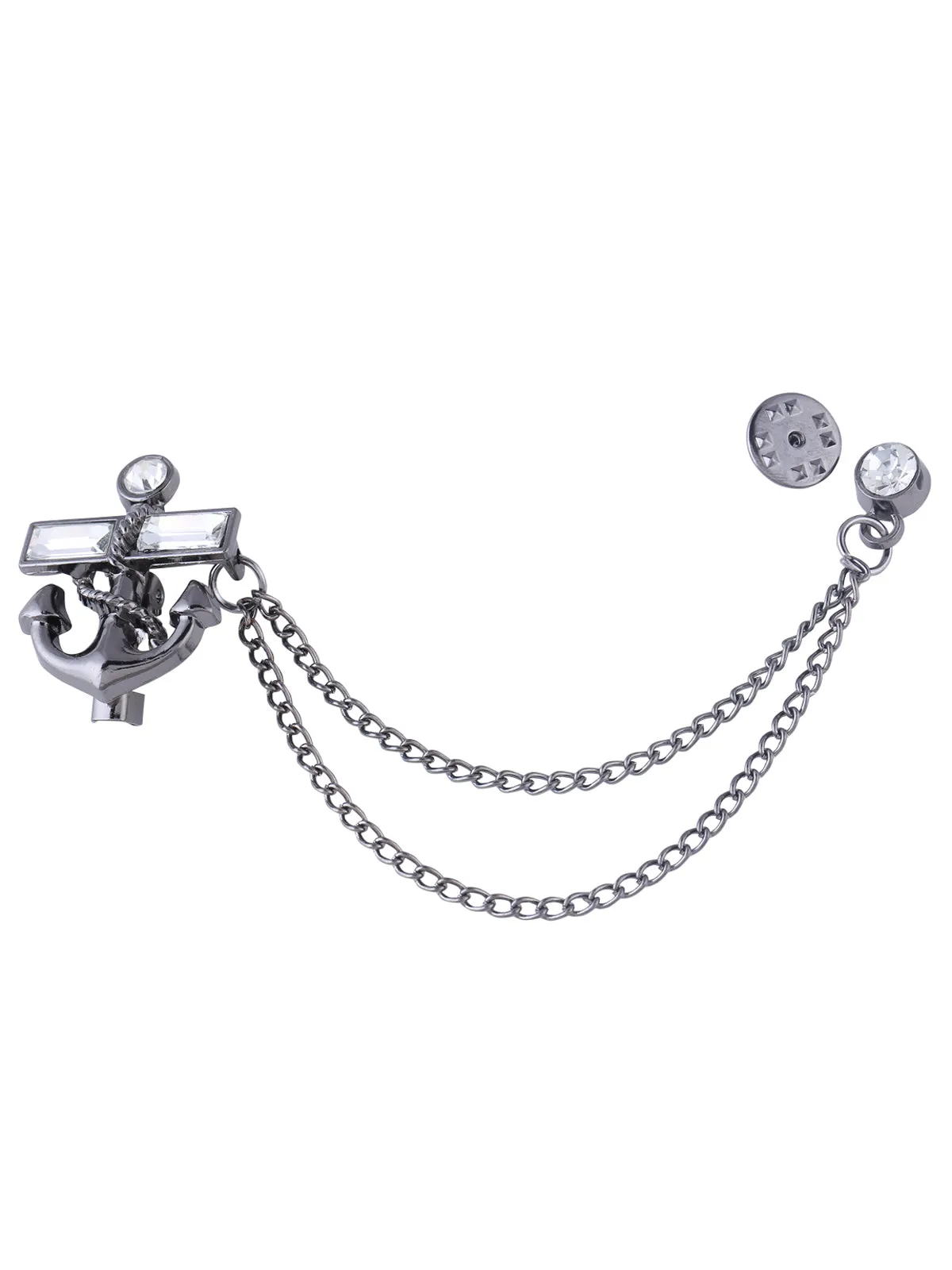 Classic Unisex Anchor with Chain Fashion Brooch