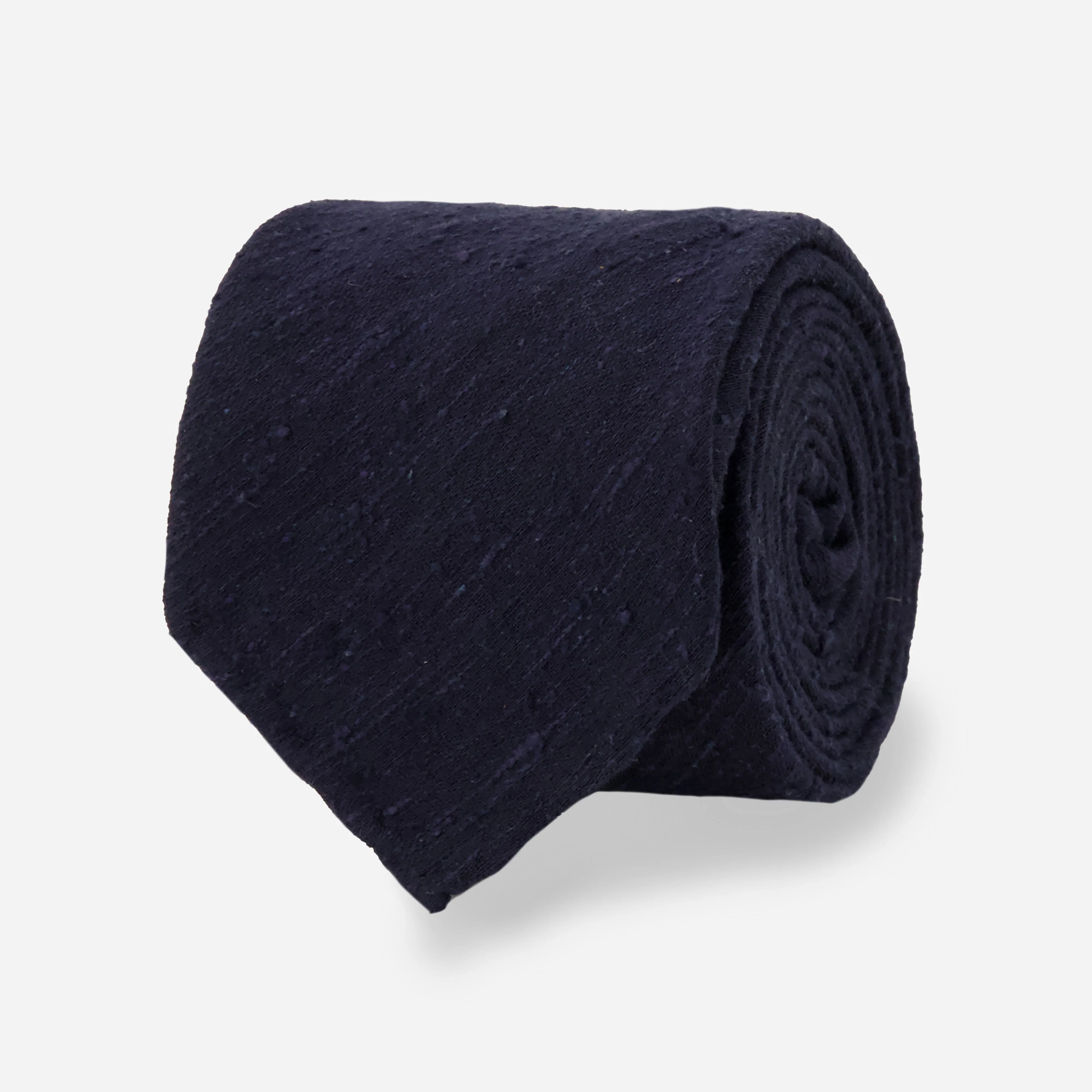 Como Solid Silk Shantung Navy Tie